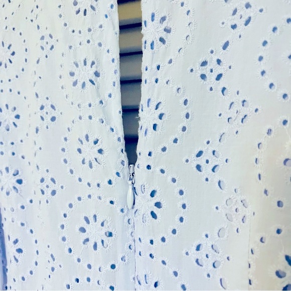 Banana Republic Light Blue Eyelet Long Sleeve Dress - Picture 11 of 13